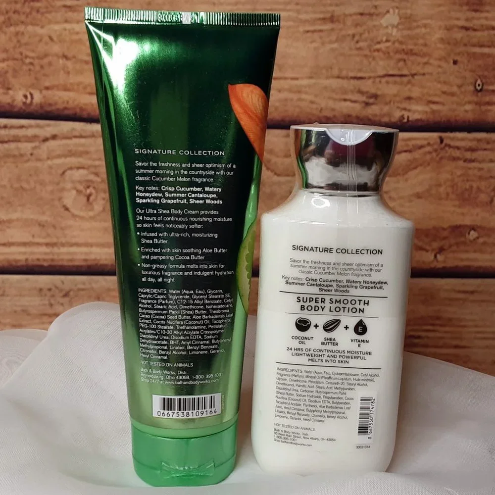 BATH & BODY WORKS 2-PIECE 'CUCUMBER MELON' MOISTURIZING BODY CARE SET - Picture 2 of 8